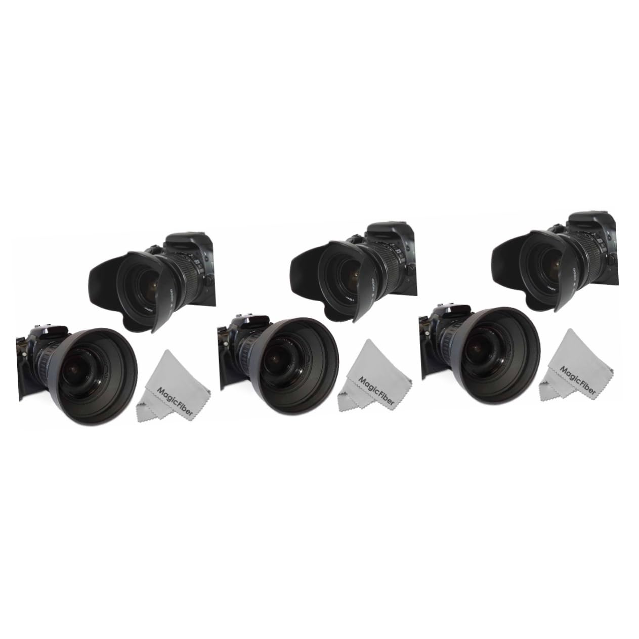 DOITOOL 3 Pezzi 58mm Paraluce Per Obiettivo Della Fotocamera Petal Flower Gomma Abs Plastica Obiettivo Prevenzione Dei Riflessi Per Una Facile Installazione Con Montaggio A Vite