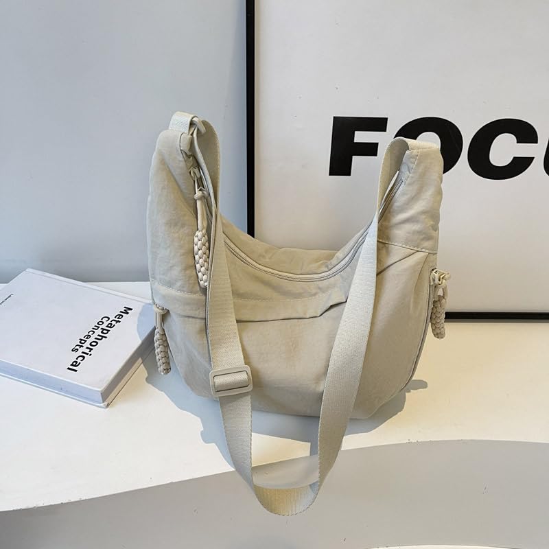 Image of Nylon Crescent Crossbody Bag for Women Shoulder Tote Handbag Casual Sling Bag Dumpling Purse Bag for Outdoor Travel