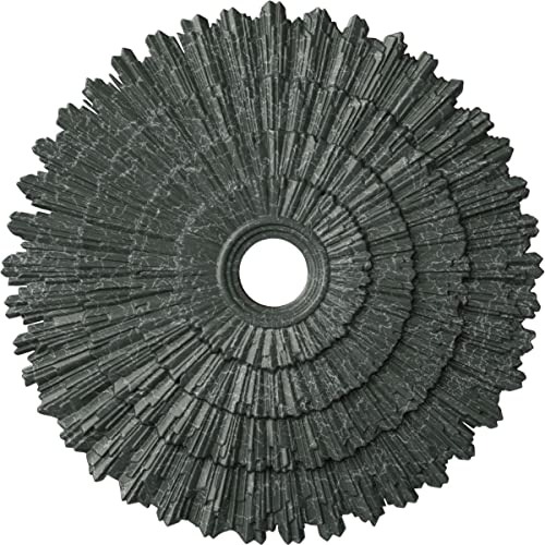Ekena Millwork CM24ENAGC 24 3/4"OD X 3 1/4"ID X 1 7/8"P Eryn Ceiling Medallion Fits Canopies Up to 4", Athenian Green Crackle