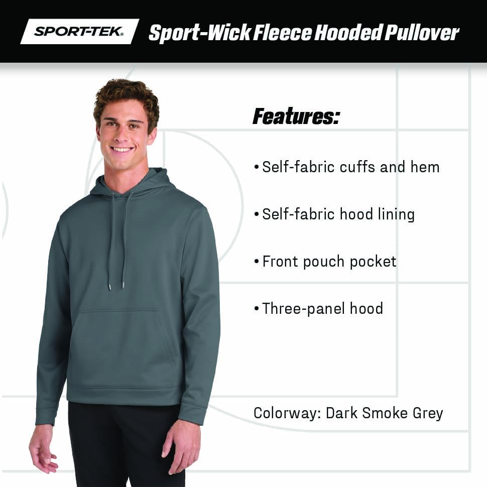 SPORT-TEK Unisex Sport-Wick Fleece Hooded Pullover - Image 5