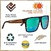 Woodies Oversized Flat Top Aviator Zebra Wood Wrap Sunglasses with Green Lens for Men and Women | 100% UVA/UVB Protection