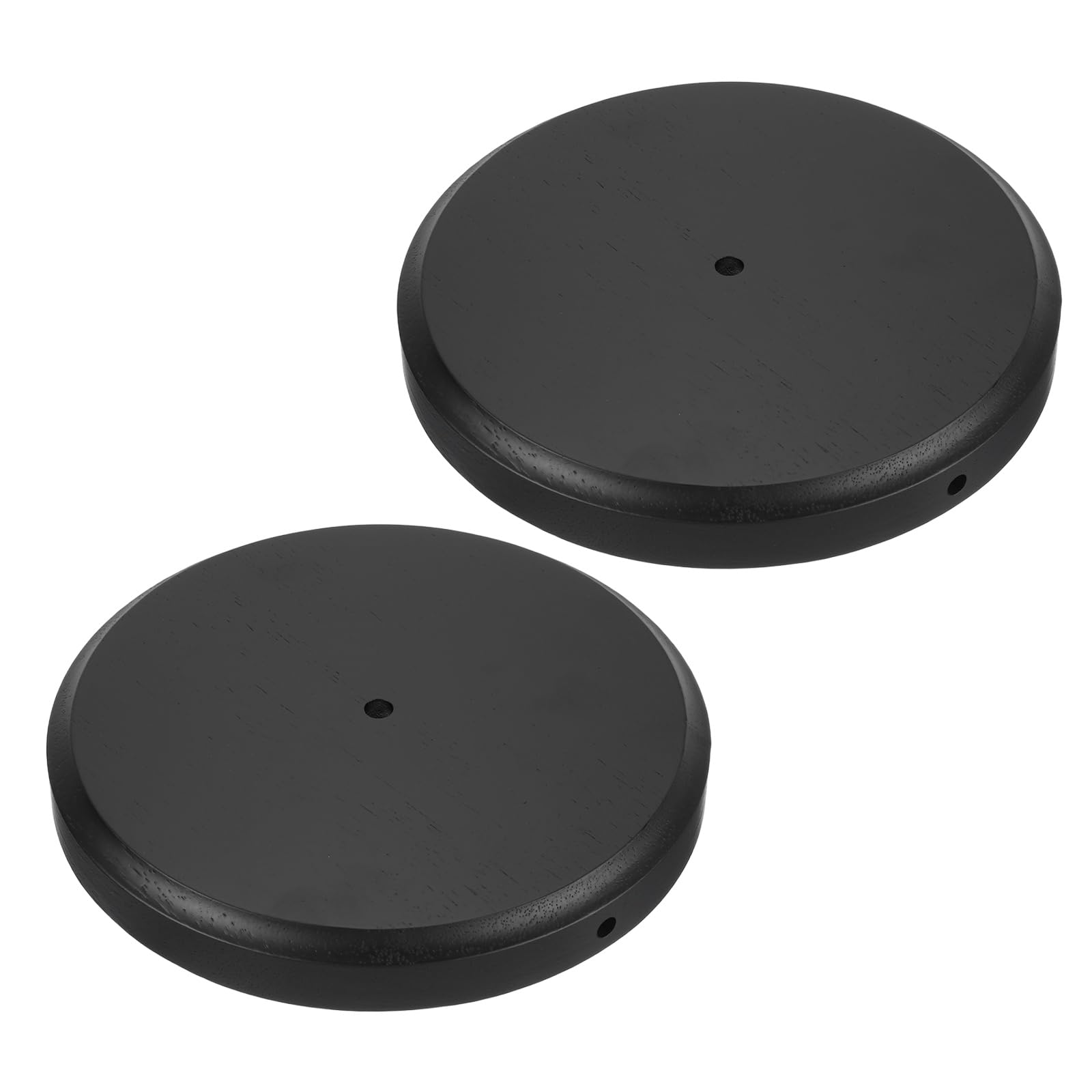 PATIKIL 8.5" x 9.25" Wooden Lamp Base, 2pcs Round Solid Wooden Base Wood Desk Lamp Display Stand Replacement for Bedroom Bedside Table Lamps DIY, Black
