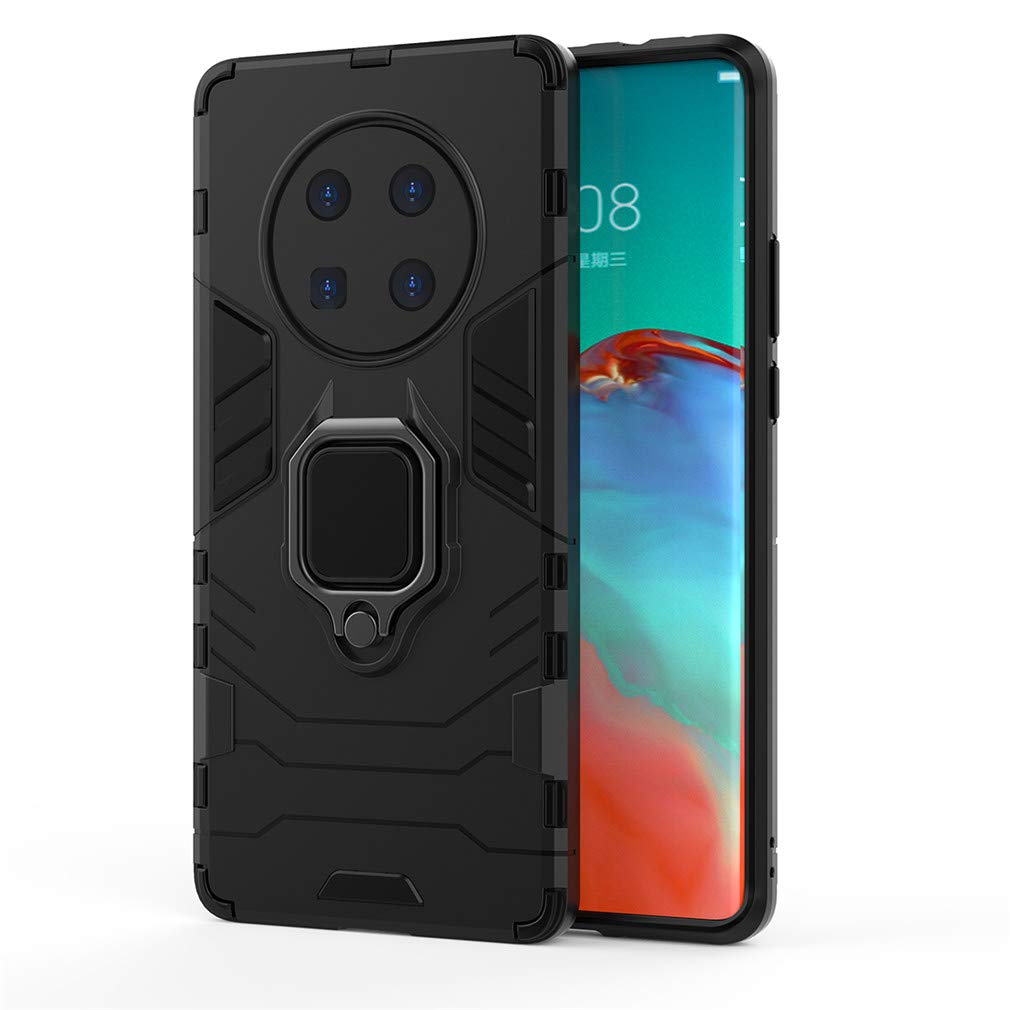 CHcase Huawei P40 Pro Funda, Anillo Metálico Sujeción Soporte Antichoque Rígido Caja (Funciona con el Montaje de Coche Magnético) Doble Capa Sólido Case Carcasa para Huawei P40 Pro -Black Plus Gray — view 40