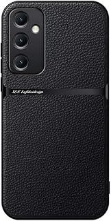 جراب حماية خلفي من الجلد والبولي يوريثين مقاوم للحرارة مقاوم للصدمات متوافق مع موبايل سامسونج جالاكسي A55 (أسود)