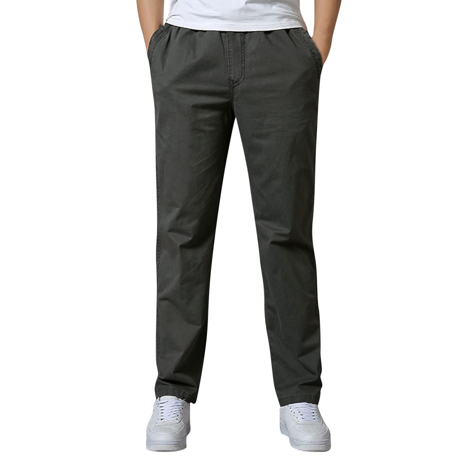 Gym Jogginghose Herren - Elastische Taille Baggy Kordelzug Sporthose Uncuffed Stylisch Sweatpants Breite Joggen Freizeithose Sweathose Streetwear Laufhose