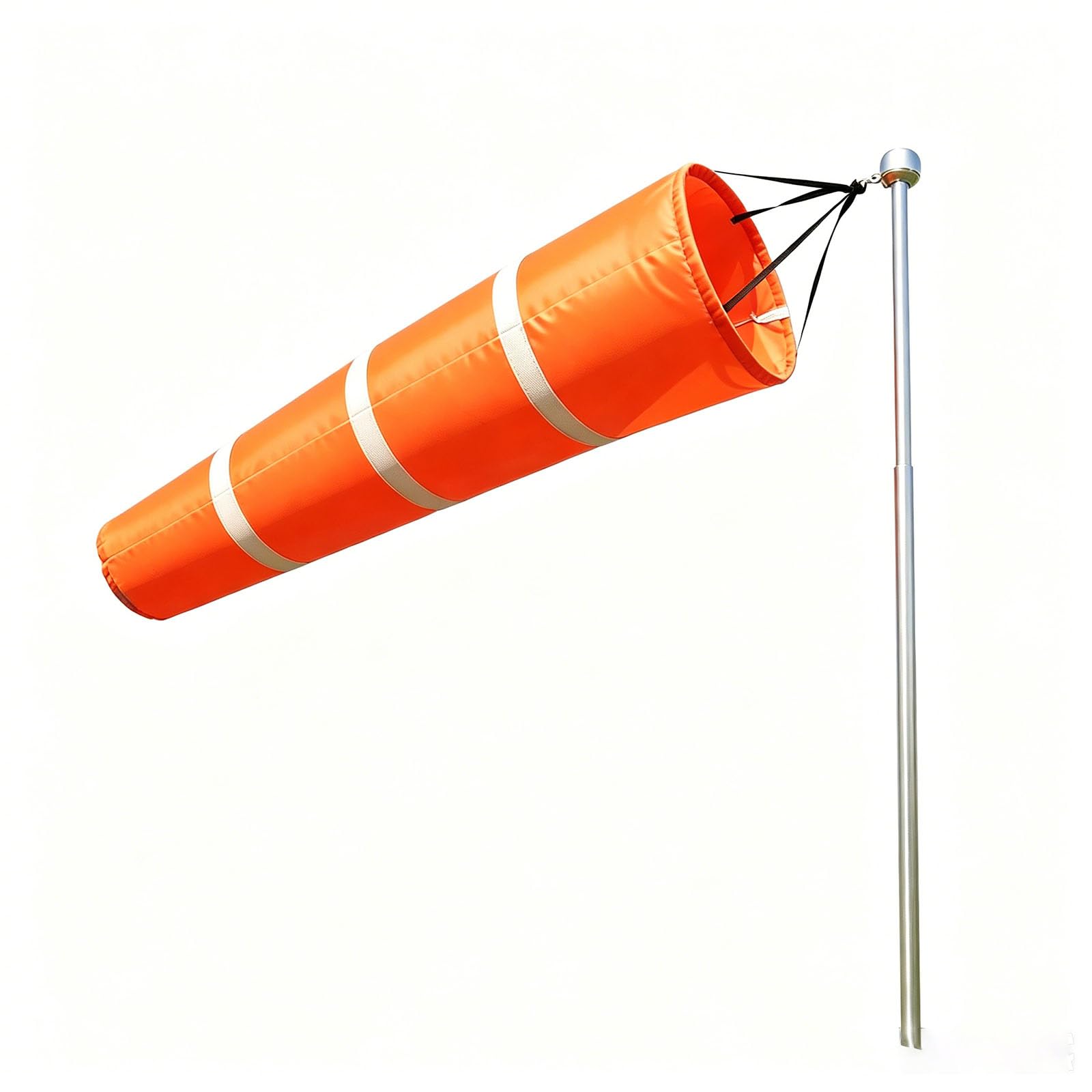 Kit di maniche a vento con asta, indicatore di direzione del vento riflettente per misurazione delle condizioni meteorologiche esterne, bandiera resistente per giardino, aeroporto e cortile, lunghezza