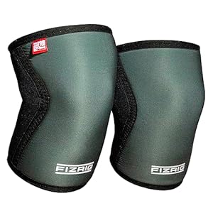 FIZRIG Knee Sleeves for Weightlifting | 7mm Neoprene Knee Compression Support for Crossfit, Gymnastics, Bouldering, Powerlifting | Men & Women (Small, Cam Green)