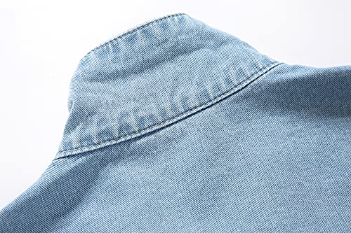 PRIJOUHE Mens Jean Jacket Casual Loose Fit Button Down Denim Trucker Jacket Coat With Multiple Colors4