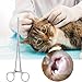 Ohrhaarpinzette für Haustiere, Edelstahl Hemostat, Haustierpinzette für Hunde und Katzen, Hemostat, Tierärztliche Zange, Haustier Puller Pinzette, Klemme mit geradem Ende, Haustier Puller Pinzette