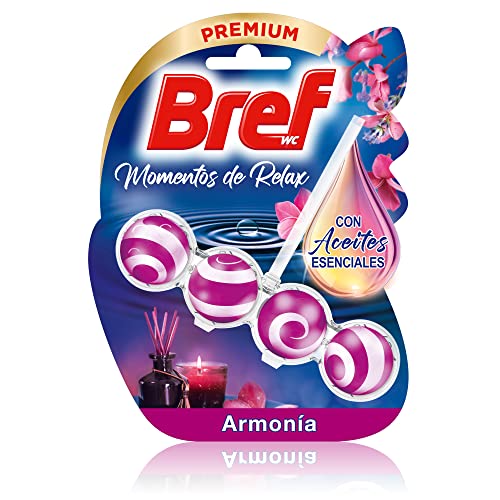 Bref Momentos de Relax Armonía Cesta WC (50g). Limpiador de Tazas de Inodoro con Aceites Esenciales, colgador WC con aroma relajante y duradero