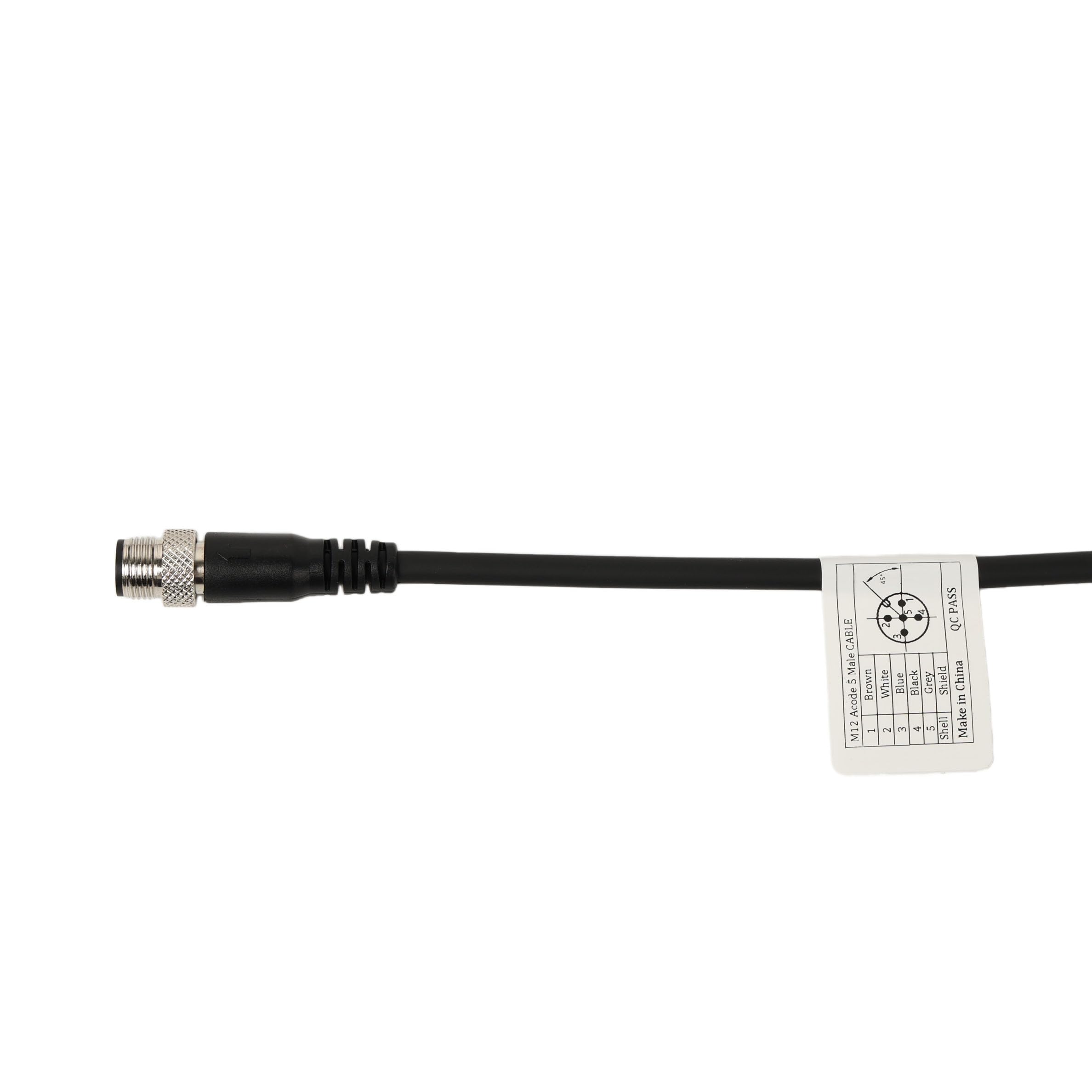HangTon M12 Cable de sensor macho de 5 pines codificado A a cable desnudo para automatización de controles industriales, red de dispositivos DeviceNet, CANopen, enlace IO, Profibus 3m