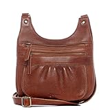 BACCINI Umhängetasche Loretta aus Vintage Leder I Crossbody Bag klein für Damen I Schultertasche braun handgefertigt