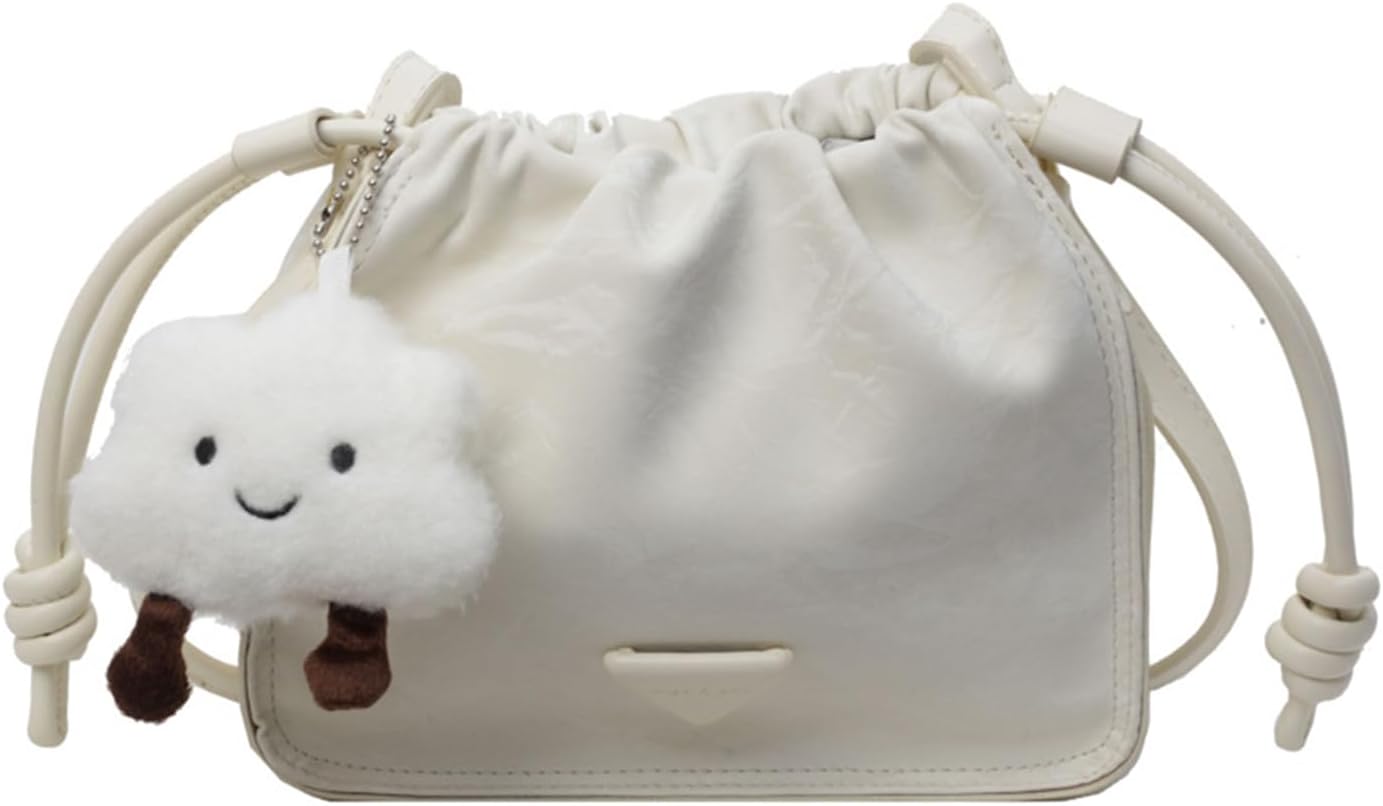 NICOLE & DORIS Small Handbags Women Cute Crossbody Bag Mini Shoulder Bag PU Leather Satchel Bag with Pendant