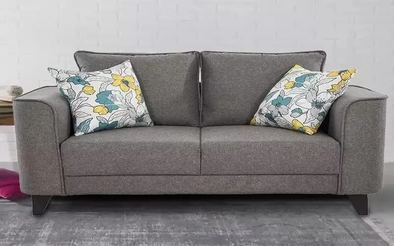 Arisa 2 Seater Fabric Sofa Set for Living Room (Grey)-image-27
