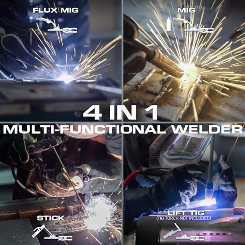 MIG Welder, 180A 110V/220V Gas MIG/Gasless MIG/Lift TIG/Stick 4 in 1 MIG Welding Machine, MIG with IGBT Inverter Synergic Control, Digital Screen Display and Over Loading Protection - Image 3