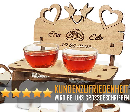 PISDEZ BiberART Schnapsbank - hochwertiges Geschenk für Jahrestag - personalisierbares Geschenk für Hochzeitstag - Kerzenhalter aus Holz - Partydeko Cover
