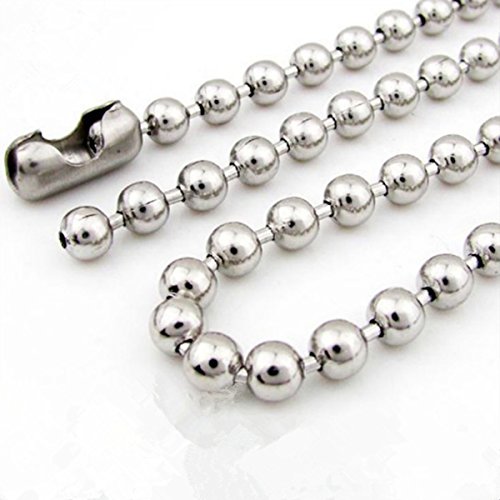 Beaded Pull Chain Extension,Each Chain Length 39 Inch (1 Meter) With Two Additional Matching Connectors,3.2 Mm Diameter Beaded,Silvery,4 Pack #TOP3