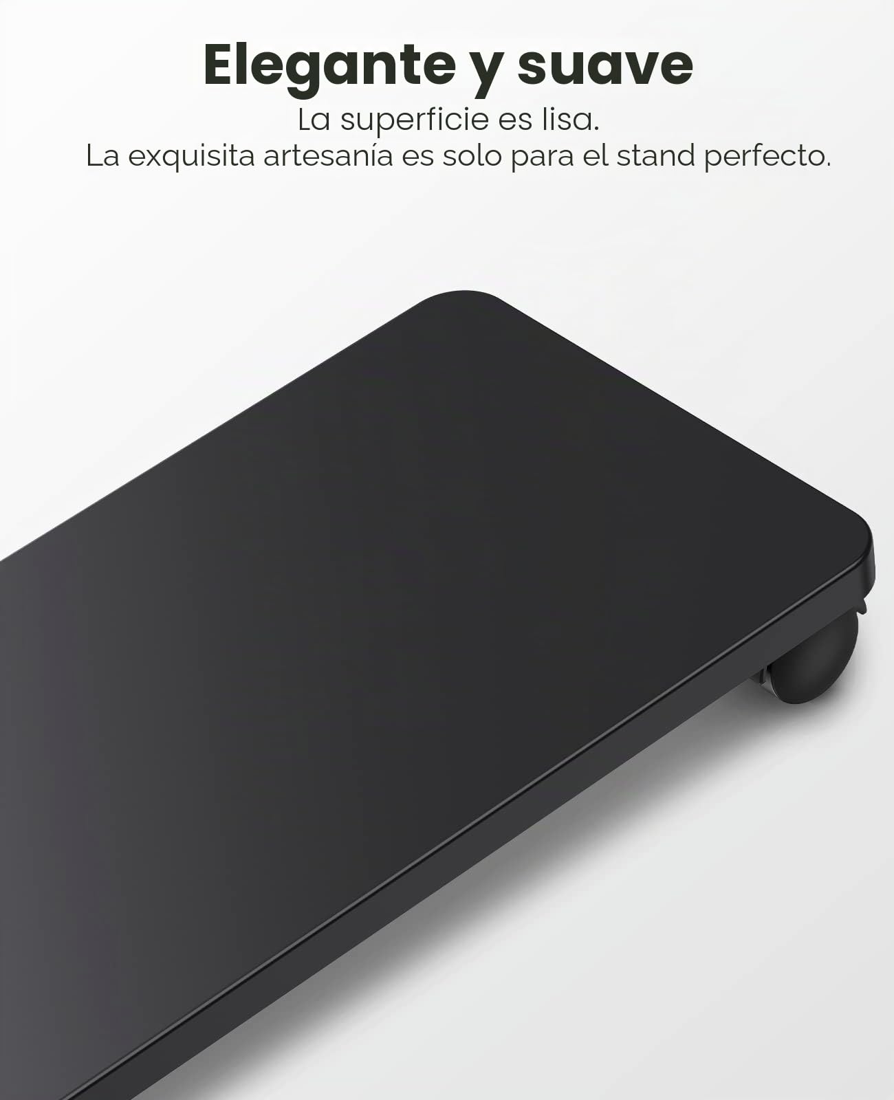 ORICO Soporte de Acero para Ordenador de Sobremesa con 2 Ruedas de Bloqueo y 2 Ruedas Giratorias, Soporte de Acero para Ordenador de Sobremesa (Negro, 41 x 21,3 x 2 cm)
