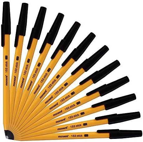 Monami 153 Sticks Ballpoint Pen 1.0 Mm Dozen Box (Black Ink) by Monami Stick