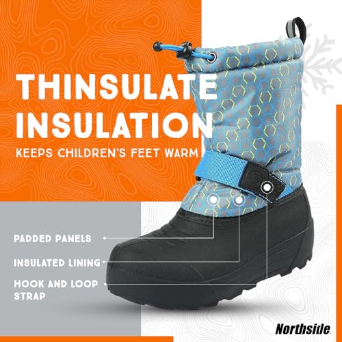 Image of Northside Frosty Insulated Winter Snow Boots for Girls and Boys with Rugged, Water Resistant Nylon Upper, Quick-Drying Lining, Removable EVA Insole, and Durable TPR Outsole