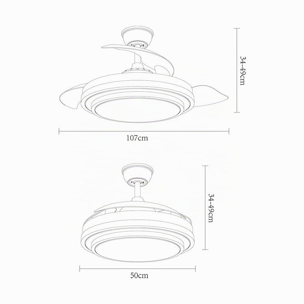 Ventilador con plafon led modelo IBE motor DC niquel FABRILAMP
