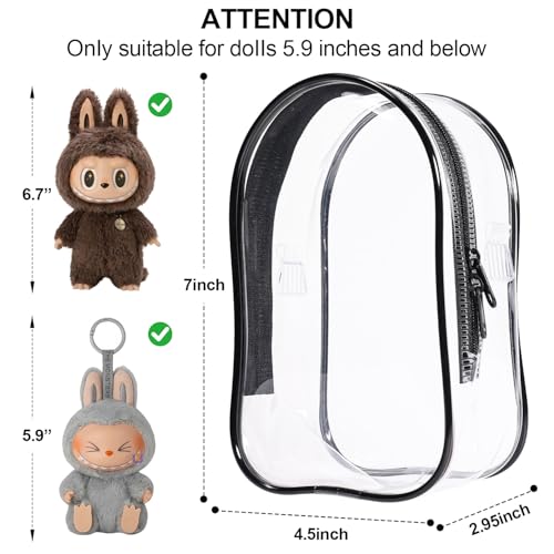 Image of AICase Protective Case for Labubu Plush Doll,Clear Bag for Stadium Events Crossbody Doll Bag Accessories Stadium Approved Clear Purse for Kpop Ozzy Stray Ateez Saja Concerts Sports Festivals 2