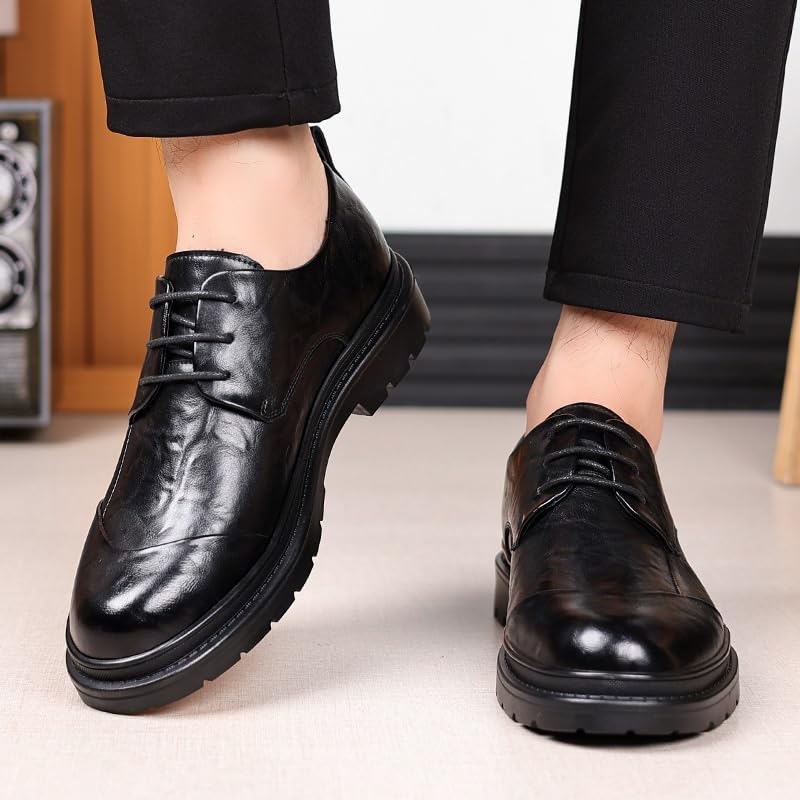 New Men's Oxford Plain Toe Dress Shoes Classic Formal Shoes Classic Lace-up Formal Tuxedo Shoes Anti-slip Low Top Non Slip Prom Wedding Formal Shoes4