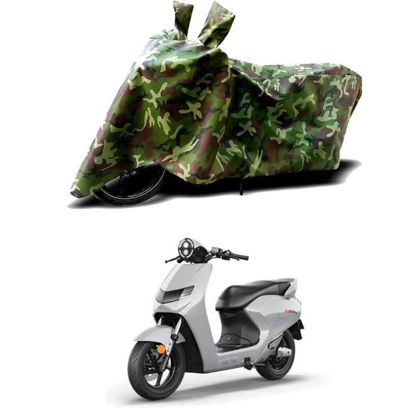 Image of 100% Water Resistant Bike Scooty Two Wheeler Body Cover Compatible For Bounce Infinity E1 BS6 /UV-Rays /Heat Protection /Birds Dropping /Scratchproof /Dust proof /Waterproof /All Varient[Green MJ]