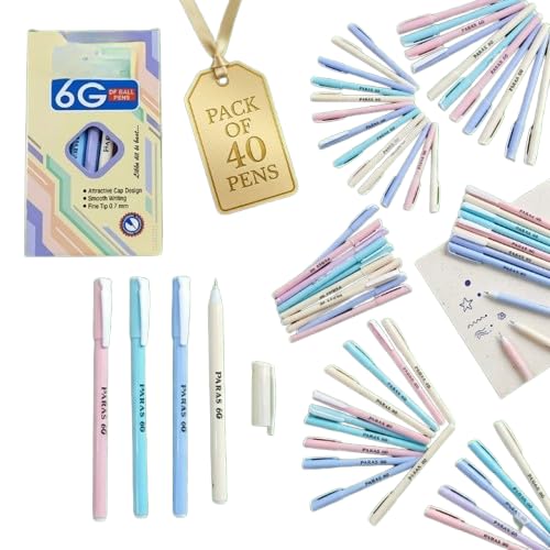 Phobos Ball Pens, Pastel, 0.7mm, Pack of 40 - Image 1