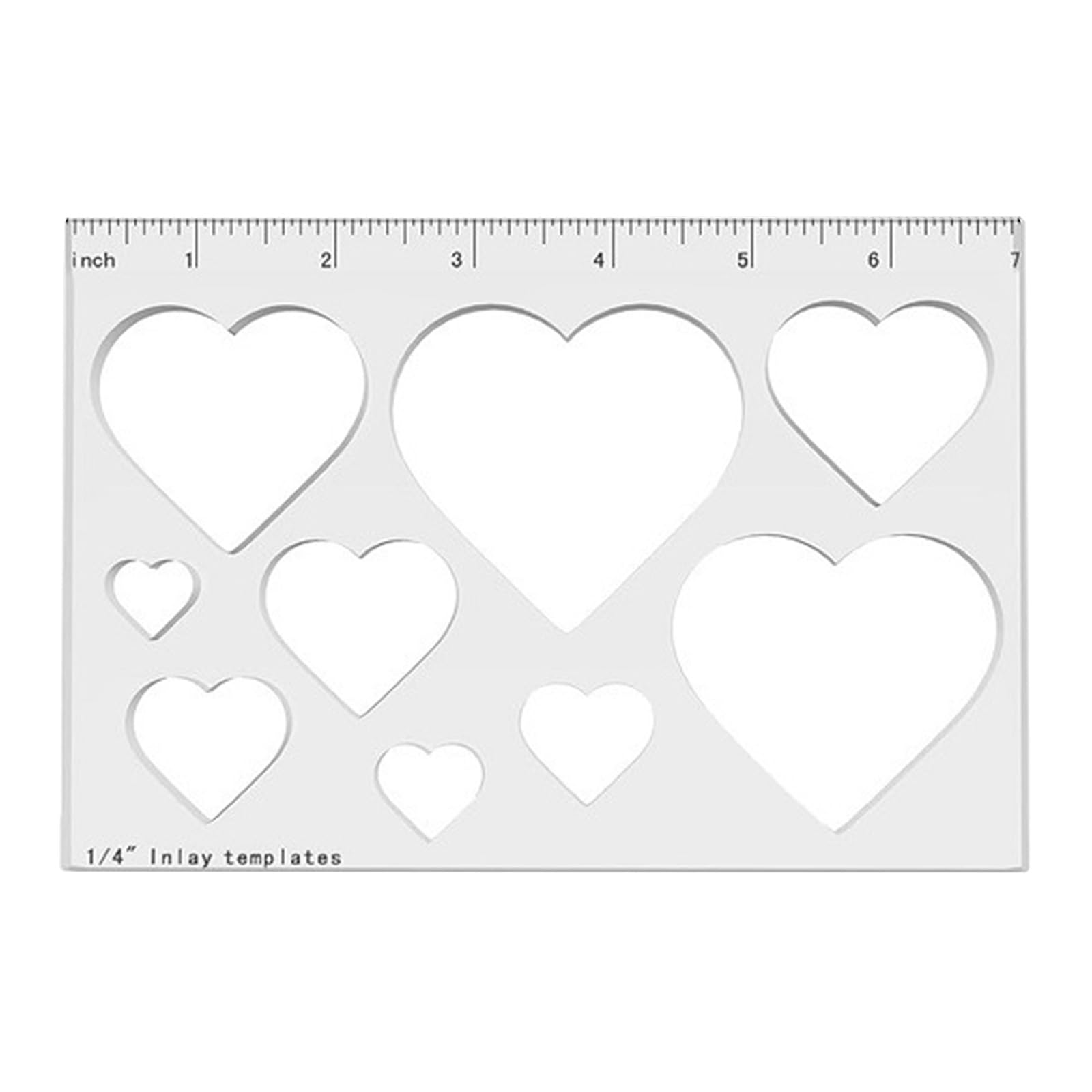 Triangle or Heart Inlay Template Clear Acrylic Router Stencil Drawing Scale Ruler for Enhances Woodworking Precisions Woodworking Inlay Kits