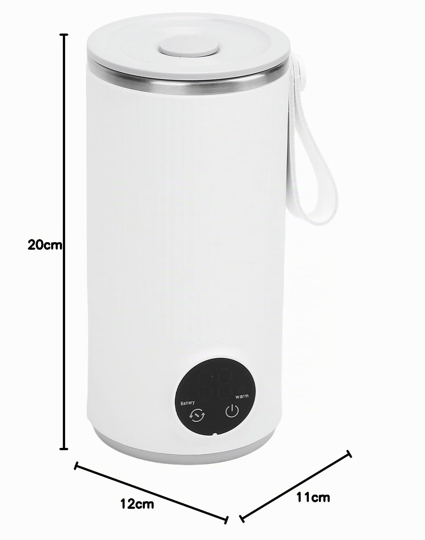 Bouilloire électrique de Voyage, Chaudière à Eau Chaude Portable Rechargeable 400 Ml 6000 Mah 55 °C en Acier Inoxydable avec Agitateur, Batterie Li, USB, pour Voyage, café, Lait