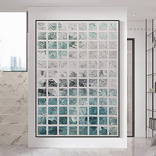 Peinture à l'huile sur toile abstraite faite main grand format moderne noir et blanc