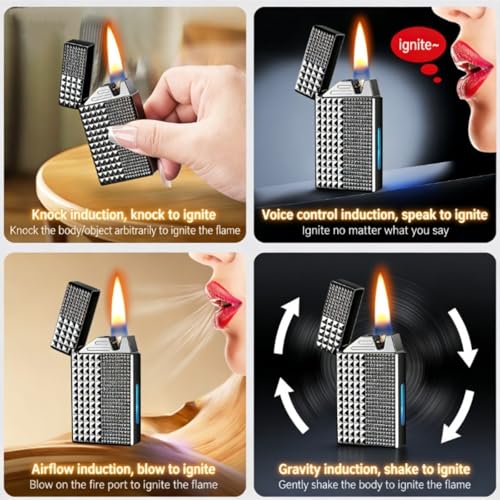 Encendedor portátil clásico con 4 métodos de ignición miniatura 3
