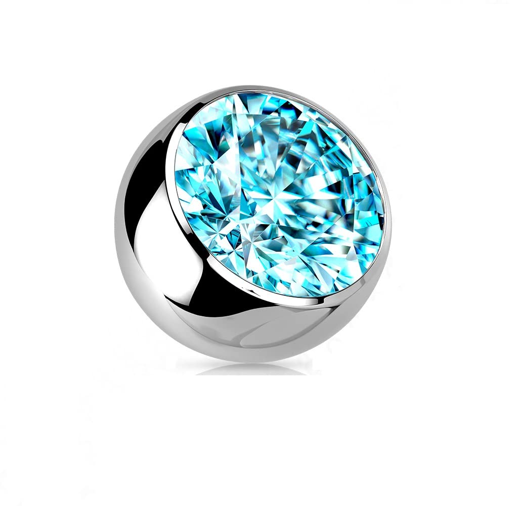 Paula & FritzPiercing de bola de repuesto de titanio, grado 23, rosca interior, 1,2 mm, 1,6 mm de grosor, combinable, multicolor, circonita, barbell