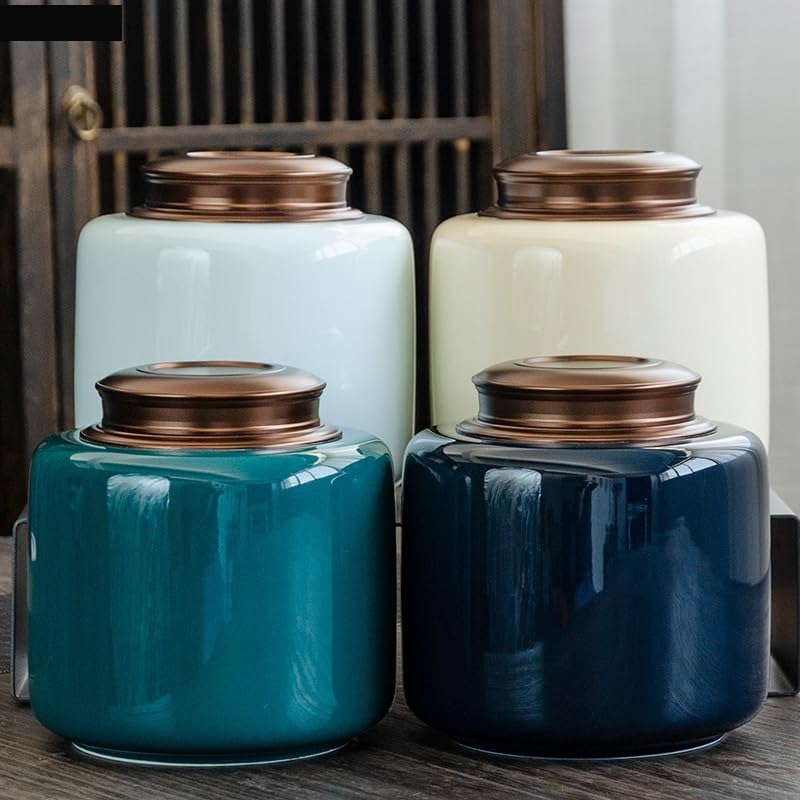 Ceramiczny słoik na żywność ceramiczny pojemnik na herbatę metalowa pokrywa zamknięty słoik duży pojemnik na herbatę pojemnik na herbatę organizer do przechowywania zbiornik na herbatę puszka