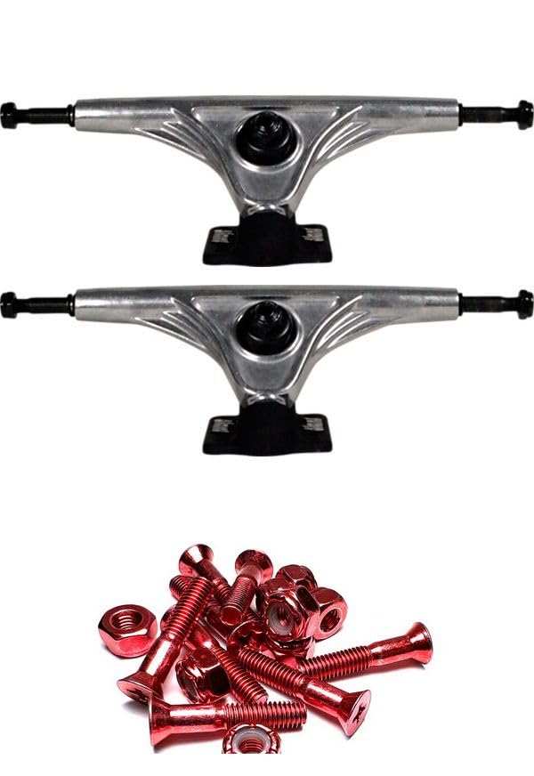 Slant Trucks 180mm Inverted Raw/Black Skateboard Reverse Kingpin Trucks - 7.25