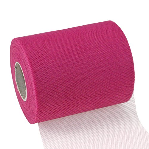 C.E. Pattberg VERONA Decoration Ribbon, magenta, 50 m Tulle Band for Wrapping And Decorating 112 mm Width