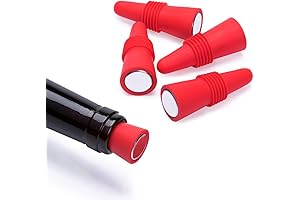 5 Pack Red Wine Stoppers - Reusable Silicone Bottle Stoppers for Wine Bottles
