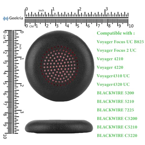 Almohadillas de Repuesto Geekria para Plantronics Voyager Focus UC B825/2UC, Voyager 4210/4220/4310UC/4320UC, Blackwire 5200/C5200/5210/C5210/C5220/7225, Auriculares Backbeat Sense miniatura 6