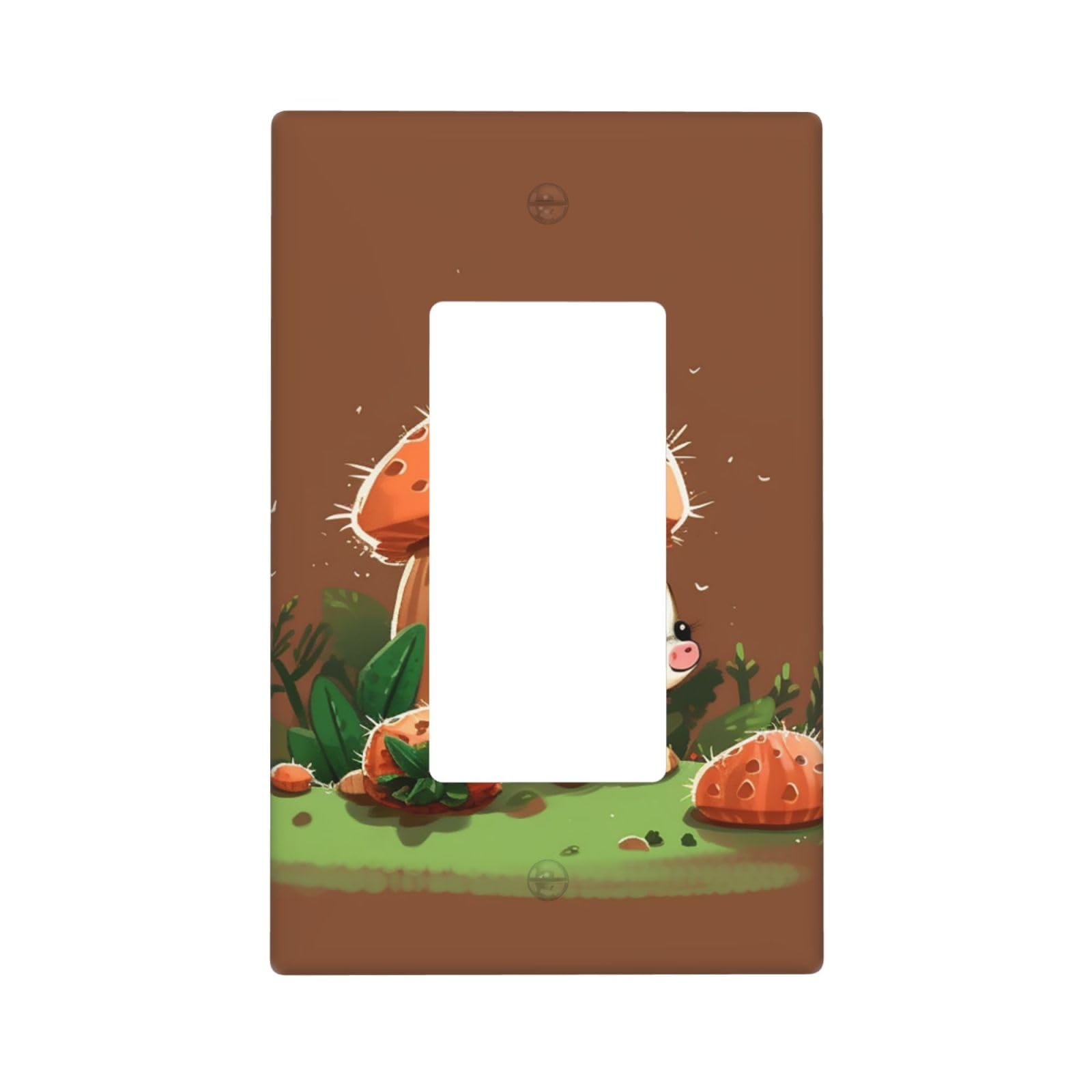 Hedgehog and mushroom Wall Plate Cover 1 Gang Light Switch Cover Decorative Single Duplex Wall Plates Mid-size Decorator Blank Electrical Switch Plate Cover for Electrical Outlets