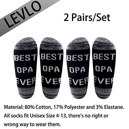 LEVLO Opa Gift Grandpa Socks Best Opa Ever Socks Grandpa Gift for Grandpa Men Christmas Birthday Gift2
