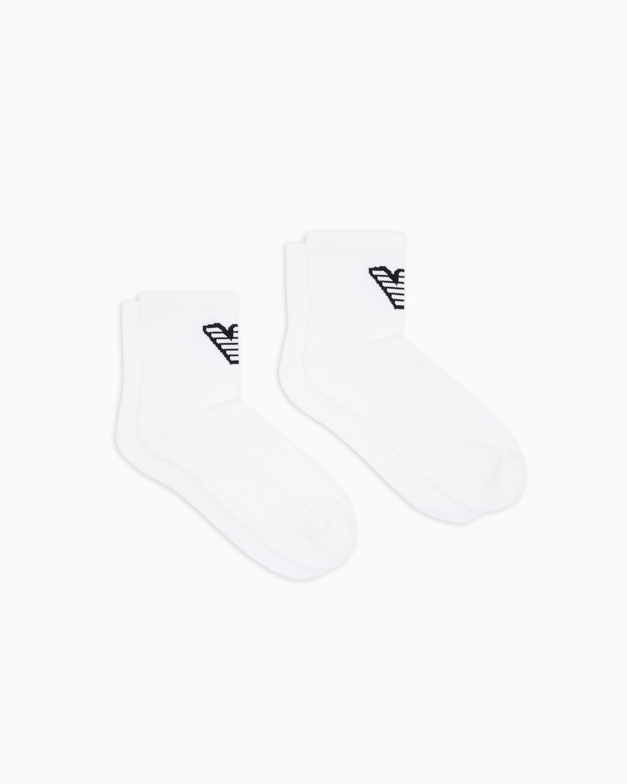 Emporio Armani Men's SPONGE 2-PACK ANKLE SOCKS WhiteOne Size