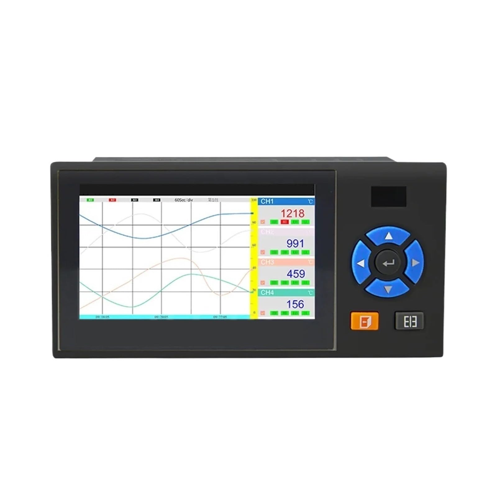 Registradores de datos de 1 a 6 canales, registrador de gráfico digital de presión y temperatura de curva de humedad de voltaje actual Registrador(5 Channels)
