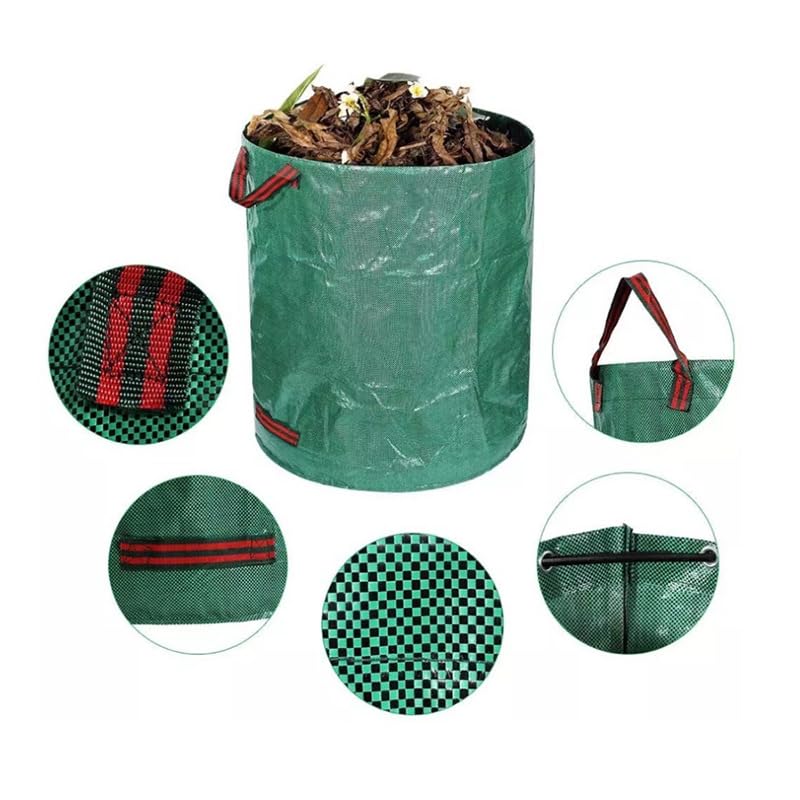 Lichi 120L X 2 Garden Waste Bags Heavy Duty with Handles, Reusable Waterproof High Capacity Garden Sacks, Grass Cutting Bags Leaf Bags - Image 4