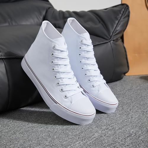 Image of yageyan Men's High Top Canvas Sneakers Fashion Lace up Walking Shoes Casual Classic