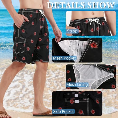 Image of Mens Swimming Trunks Swim Trunks Quick Dry Swim Shorts with Mesh Lining Funny Swimwear Bathing Suits