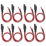 Oyviny 8PCS 12AWG SAE Connector Cable 1 Feet 2 Pin SAE Single Plug Quick Connector Disconnect Power Extension Cable Solar Panel Battery Wire 33CM for Motorcycles, Vehicle, Tractors Solar Panel