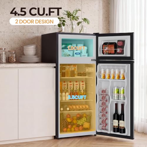 Image of Manastin 4.5 Cu.Ft 2-Door Mini Fridge Freezer, 2-Piece Set for Dorm /Office