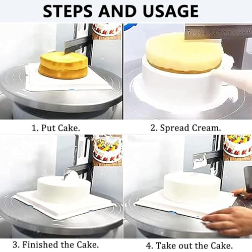 Macchina per glassare Torte, Macchina Rotante per Decorare Torte per Una Copertura Liscia di Crema, Raschietto per Torte Regolabile per Cottura Professionale e Uso Domestico