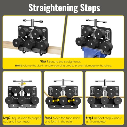 YHDD Rohrrichter Für Durchmesser Von 4.7 mm to 25.4 mm, Einstellbares Richtwerkzeug Für Bremsleitungsschläuche, Rohrrichter Für Kupfer-, Aluminium- Und Stahlrohre, Gebogene Rohre, Kraftstoffleitungen